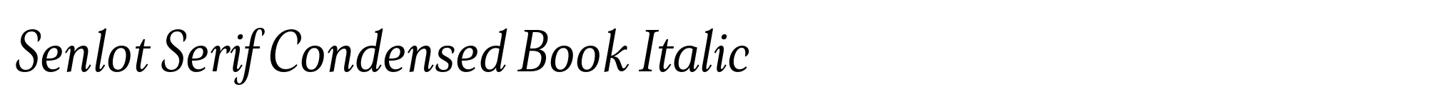 Senlot Serif Condensed Book Italic image